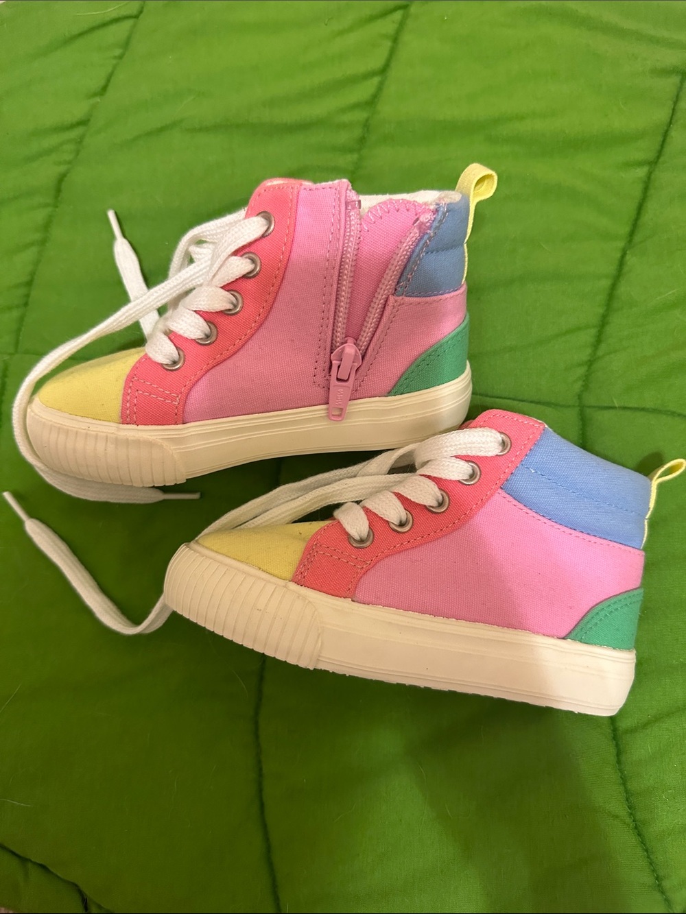 Cat & Jack Kids High-Top Sneakers in Pink, Blue, Yellow & Green